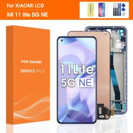 6.55'' Original For Xiaomi Mi 11 Lite 5G NE LCD 2109119DG, 2107119DC, 2109119 Display Touch Screen with frame Digitizer Assembly