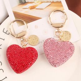 Key Chain Shiny Full Sparkling Multi-purpose Reusable Gift Accessories Metal Heart Shaped Car Keychain Handbag Pendant Keyring f