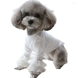 Dog Apparel Cotton T-shirt Cat Pet Small Clothes Spring Autumn Clothing Pyjamas Garment Puppy Yorkies Pomeranian Poodle Costume