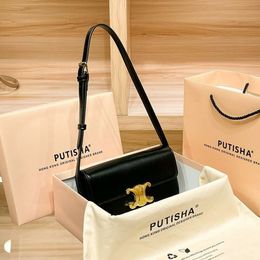 Leather Handbag Designer Sells New Women's Bags at 50% Discount Leather Underarm Bag Versatile Small Square Single Shoulder Crossbody Womens