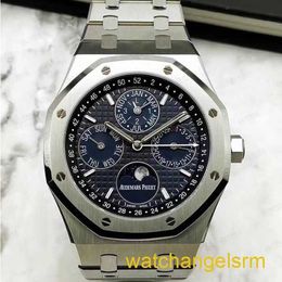 Swiss AP Wrist Watch Royal Oak Series 26574ST.OO.1220ST.02 Precision Steel Blue Plate Calendar Mens Mechanical Watch