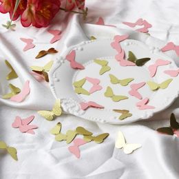 Party Decoration 100 Pcs Gold And Pink Butterfly Table Paper Confetti For Baby Shower Kid's Birthday Supplies