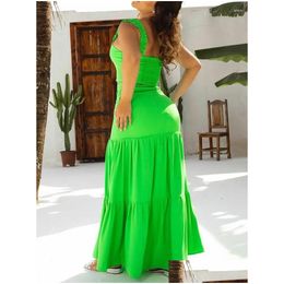 Work Dresses Sleeveless Bandeau Crop Tops Long Skirts Set Women Two Piece Outfits Drop Delivery Apparel Womens Clothing Dhatv