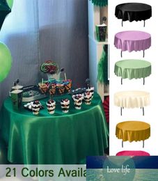 145cm Round handmade Satin Table Cloth Covers Tablecloth For Home Wedding tables restaurant Party Christmas Decoration green2994685