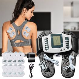 NEW!Health Care Electrical Muscle Body Stimulator Massageador Tens Acupuncture Therapy Machine Slimming Body Massager 16pcs pads