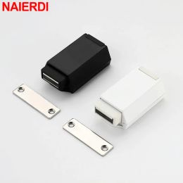 NAIERDI Cabinet Magnets Door Catch,Heavy Duty Push to Open Magnetic Cabinet Latch,Replacement Handle,Push to Open Cabinet Catch