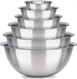 Bowls Mixing Set - 5-Piece Easy-Grip Stainless Steel For Baking Cooking Salad & Prep Metal Nesting