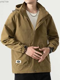 Men's Jackets 2023 Autumn New Casual Jacket Mens Multi Pocket Outdoor Waterproof Clothing Hooded Windproof Mens Zipper Coat Plus Size 8XLL2404