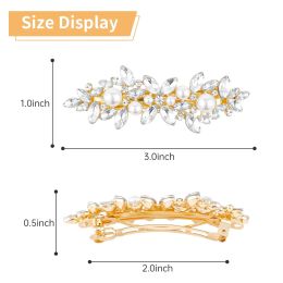 Luxury Rhinestone Hairpins Weedding Pearl Patch Crystals Hair Clip Hair Accessories For Women Bridal Headwear Hair Styling Tools