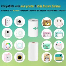 10 Rolls 2.2in x 19ft Thermal Printer Paper Rolls for Mini Pocket Printer White Colours Sticky Receipt Paper Rolls POS Papers