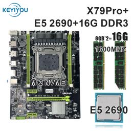 Motherboards X79Pro motherboard Set X79 Set LGA 2011 V1 V2 with 16GB 1600MHZ DDR3 ECC REG RAM XEON kit Xeon E5 2690 CPU LGA 2011 X79 Kit