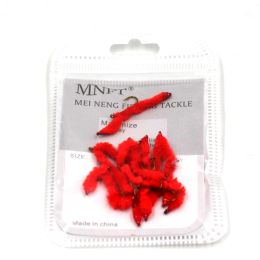 MNFT 10Pcs San Juan Worms Red Nymphs Fly Flies Trout Fishing Lures With Sharpend Crank hooks #10