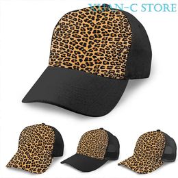 Ball Caps Leopard Print Basketball Cap(2) Men Women Fashion All Over Black Unisex Adult Hat