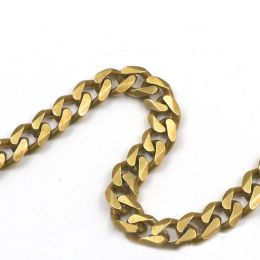 1 Metre Solid Brass Flat Head Bags Chain Open Curb Link Necklace Wheat Chain None-polished Bags Straps Parts DIY Accessories