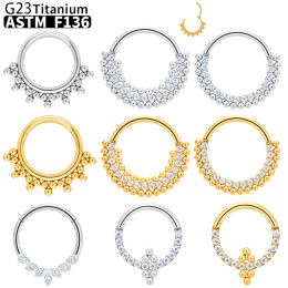 G23 Titanium Piercing Nose Ring Body Jewellery Hoop earings ASTM F136 Cartilage Tragus Diaphragm Titanium Hing