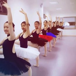 Stage Wear Adult Ballet Leotard Tutu Skirt Female Swan Lake Dance Costumes Professional Pancake Skirts For Women 6 Layers