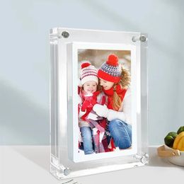 Acrylic Digital Po Frame 5/7 Inch 1000mAh Vertical Display IPS Screen 2G Memory Battery Porta Retrato Digital 240409