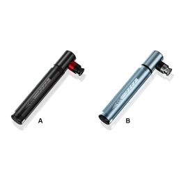 Bicycle Pump Portable Mountain Bike Tyre Inflator Retractable Anti-slip Dual Valve Cycling Pumps with Needle Black