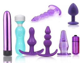 8pcslot Silicone Beads Anal Plug G Spot Vibrator Anus Massager Adult Sex Toys For Men Women Clit Stimulation Sex Product Set Y2016093790