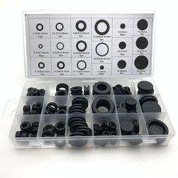 Single Side Rubber Grommet Assortment Kit Ring Gasket Firewal Hole Plug Set for Wire Electrical Appliance Plumbing 125Pieces