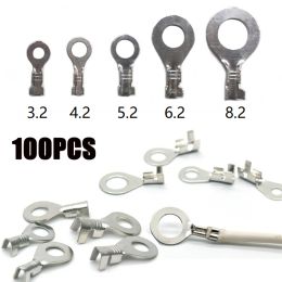 100pcs Non-insulated Ring Lugs Eyes Crimp Terminals Naked ConnectorM3 M4 M5 M6 M8 M10 Wire Cable Connectors Terminals Assortment