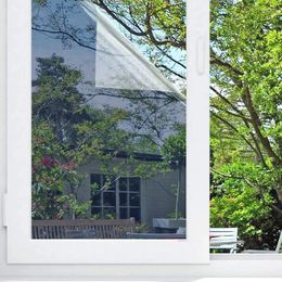 Window Stickers Width 40/50 Cm One Way Mirrored Film Silver Self-adhesive Blocking Light Reflective Tint Privacy Heat Control Solar