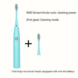 1 set of white series ultra white sonic electric toothbrush-2 brush head and battery ultrasonic toothbrush-9600 VPM motor&Travel