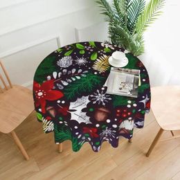 Table Cloth Tablecloth Pine Cones Round Vintage Christmas Cover Tablecloths Kitchen Dining Room Decoration