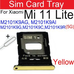 Sim Card Tray For Xiaomi Mi 11 Lite (Youth) 4G 5G Sim Tray Card Slot Hybrid Dual SIM Card Reader AdapterRepair Parts