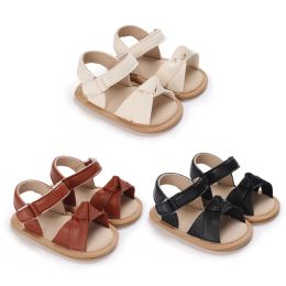 Baby Shoes Girl Shoes Summer Sandals PU Leather Rubber Sole Anti-Slip Newborn First Walker Crib Shoes