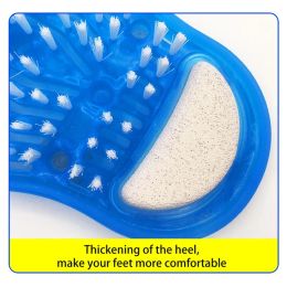 Plastic Bath Shower Slippers, Massage Shoes, Pumice Stone, Foot Scrubber, Spa Shower, Remove Dead Skin, Foot Care Tool
