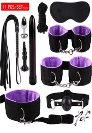 7PCS9PCS11PCS SM Sex Toys Set Anal Plugs SM Game Suit Bondage Set Adult Handcuffs Ball Whip Kit Couple Sex Toys T2005188531956