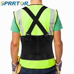 Slimming Belt Back Brace Lumbar Back Support Belt with Removable Suspenders Lower Back Support Belt for Heavy Lifting and Work 240409