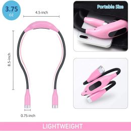 Neck Reading Light Novelty Flexible Neck Lights Hands-free Book Light Portable USB Rechargeable Bendable Arms Book Lamp