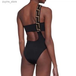 Women's Swimwear Black Bandage Bikini Female Bodysuit Swim Suit Designer Brand Womens Swimwear One Halter Bikini Black Bathing Suit Padded Swimming Sexy Wear L49