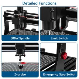 CNC Milling Machine Laser Gravering Machine Large Rail 4030 POR CNC Router 3D Priter 500W Engraver For Wood Aluminum Cutting