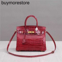 Handbag Crocodile Leather 7A Quality Bag Genuine New Red Large Large 5HYXQ1VV