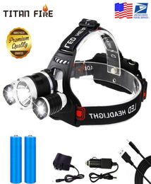 Super Headlamp 12000 Lumens with AC Car USB Chargers and Batteries 6347446