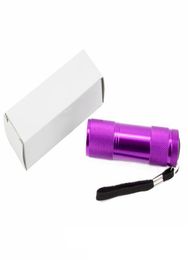 9 LED Aluminium Mini Portable UV Ultra Violet Blacklight LED Gadget Torch Light portable outdoor Aluminium Alloy flashlight torch 5577217