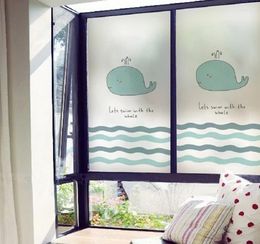 Window Stickers Static Cling Film Customized Size Private Decorative Frosted Removable PVC Cartoom Cute Pattern Children's Room