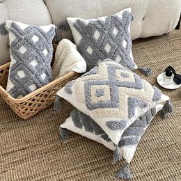 Pillow Nordic Ins Bohe Cover 45x45cm/30x50cm For Sofa Cotton Tufted Series Four-corner Tassel Throw Home Decor