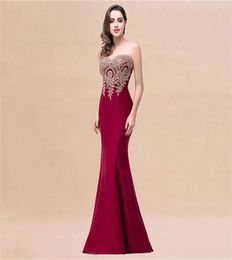 S4XL Plus Size Mermaid Evening Dresses Long Sexy Engagement Robe Birthday Gift Women Gold Lace Backless Sleeveless Sweet Heart5603339