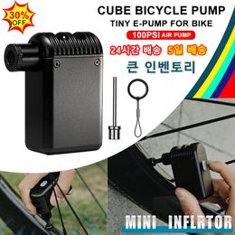 100PSI Aluminium Mini Bicycle Pump Cube Bike Air Inflator Schrader Valve Motorcycle Cycling Air Compressor MTB Tyre injector