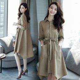 Casual Dresses Women's Summer Medium Long Dress Elegant Korean Style Thin Spring And Autumn Female Coat Plus Clothing For Women Windbreaker