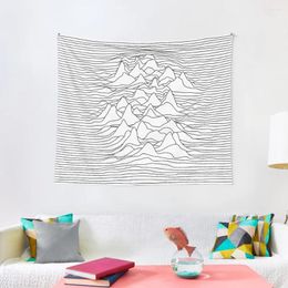 Tapestries Black And White Graphic - Sound Wave Illustration Tapestry Wallpaper Bedroom House Decoration