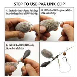 50Pcs/Pack PVA Bag Clip Carp Fishing Accessories for Carp Hair Rig Tool Carp Coarse Method Feeder Fishing Tackles