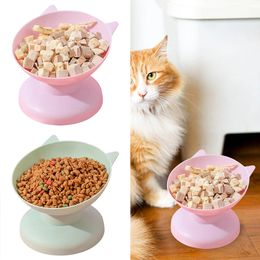 Tilted Elevated Cat Bowl Plastic Cat Dog Bowl Dish Anti Vomiting Pet Food Water Feeder Raised Dog Bowl Pet Supplies