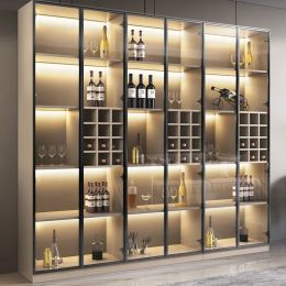 Cupboard Mebels Corner Glass Cabinet Corner Showcase Whiskey Bar Products Floor Vitrina Para Boutique Wine Cabinet Furniture