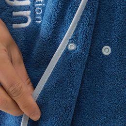 Adjustable Elastic Waist Homewear Nightgown Pocket Outdoor Sports Men Bathrobe Bath Towel