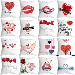 Pillow Home Decoration Valentine's Day Pillowcase Short Plush Cover Love Letter Printed